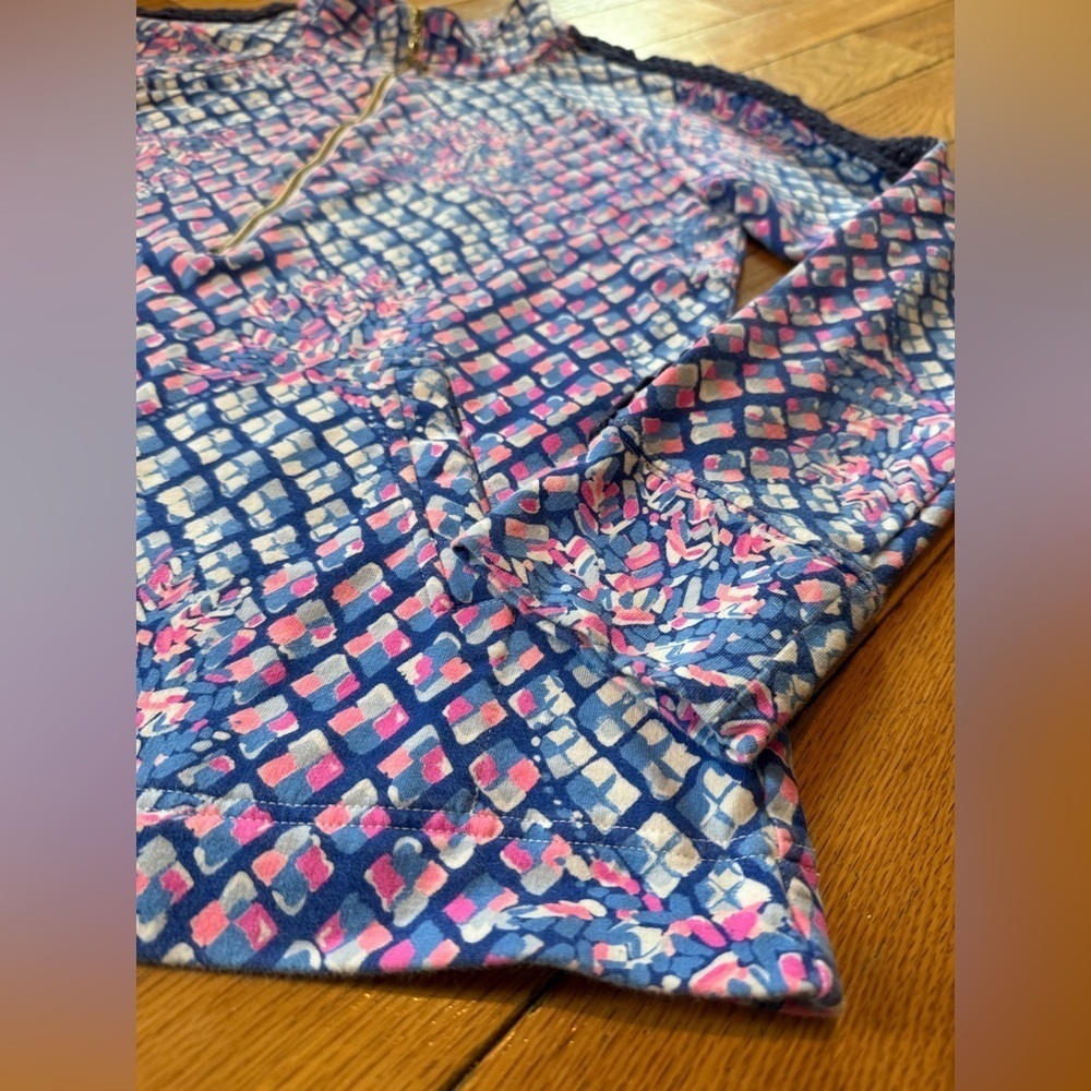 Lilly Pulitzer UPF 50+ Skipper Popover Multi Royal Purple Jacket Women’s Size M - Picture 3 of 15